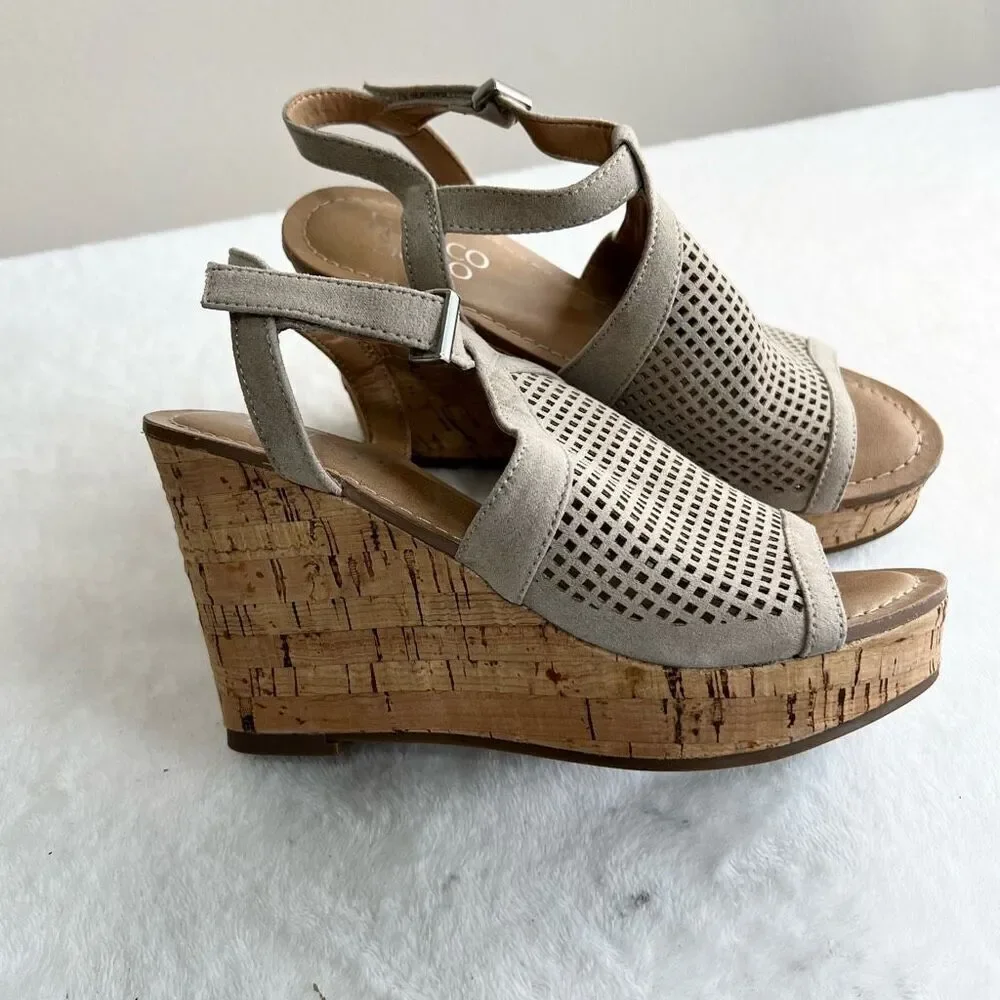 Franco Sarto Canyon Cork Wedge Sandal 5.5 Women New